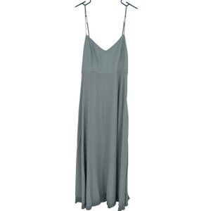 Show Me Your MuMu Faith Maxi Dress Silver Sage Crisp Princess Cut Size Large NWT